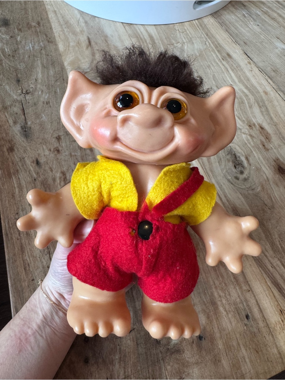 VTG 1961 Thomas Dam Danish Troll Doll Stamped Denmark Patent 190918 Amber Eyes